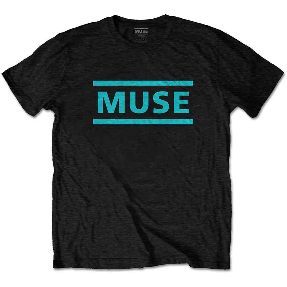 Muse - Light Blue Logo Heren Tshirt - Zwart